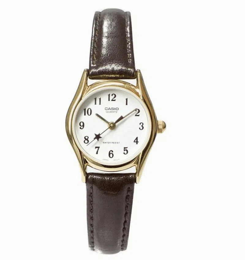 Casio LTP-1094Q-7B4RDF Brown Leather Watch for Women