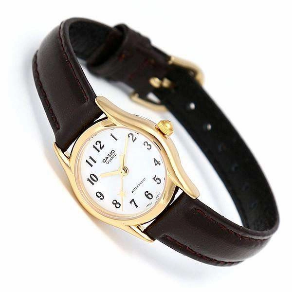 Casio LTP-1094Q-7B4RDF Brown Leather Watch for Women