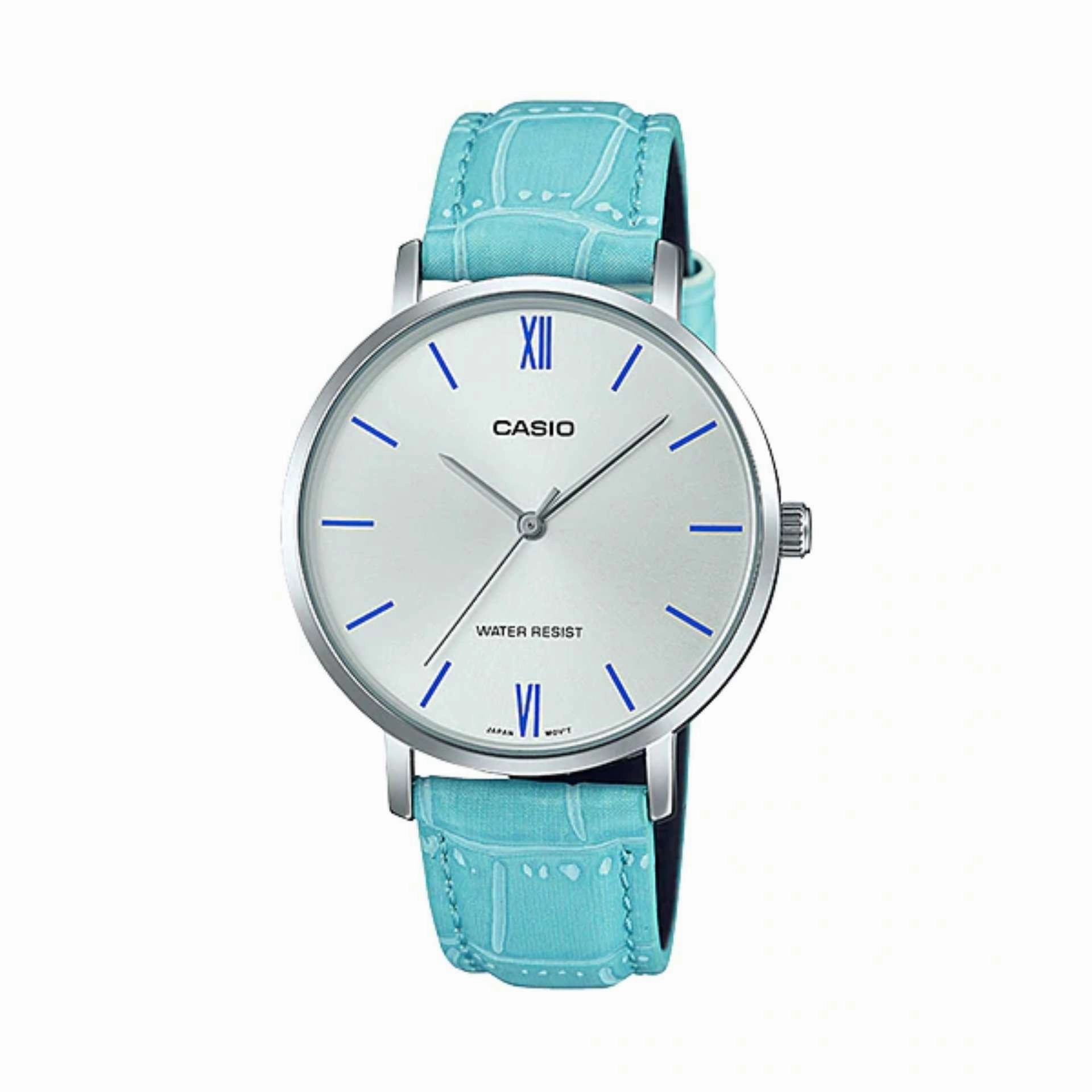 Casio LTP-VT01L-7B3 Light Blue Leather Strap for Women