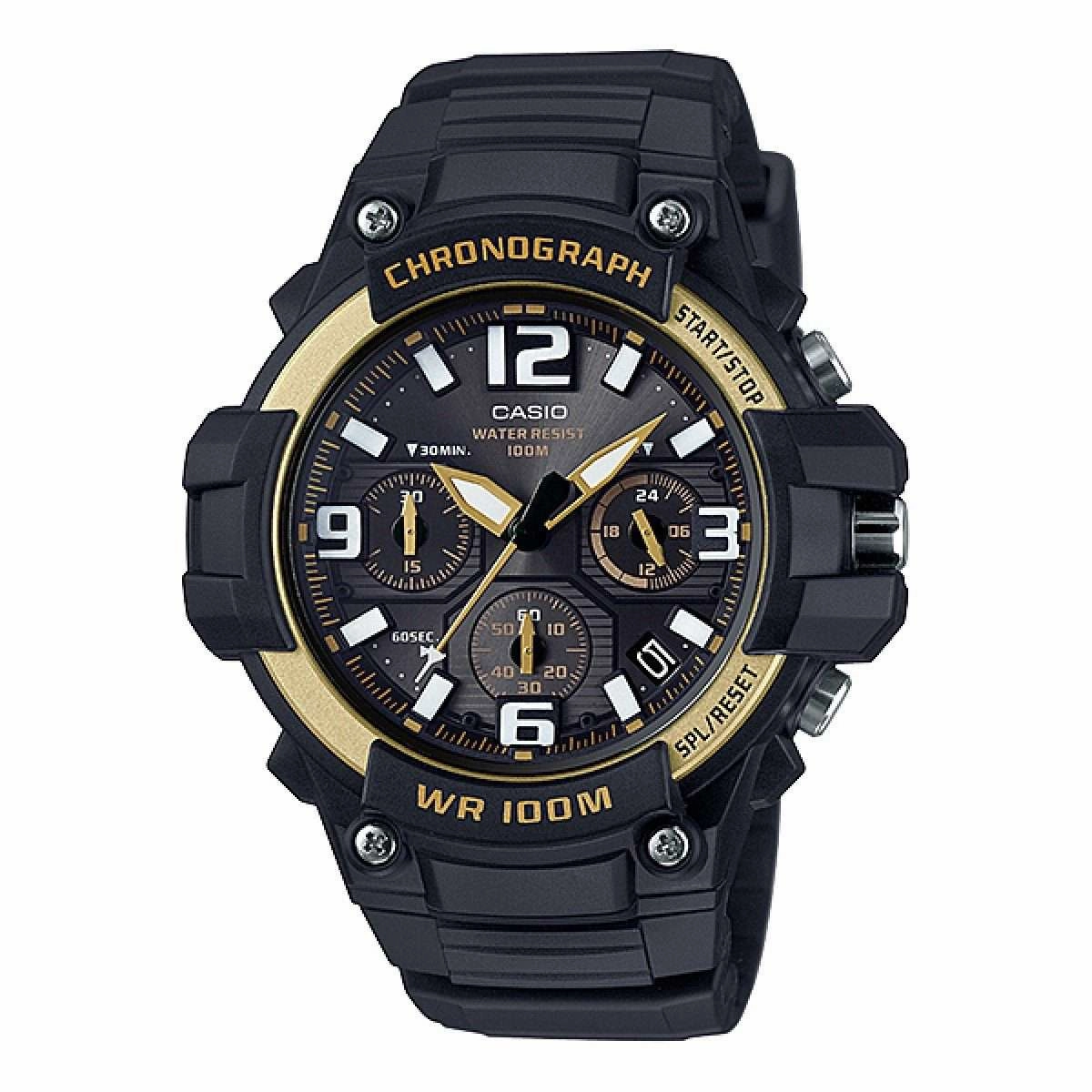 Casio MCW-100H-9A2VDF Analog Chronograph Black Resin Strap Watch for Men