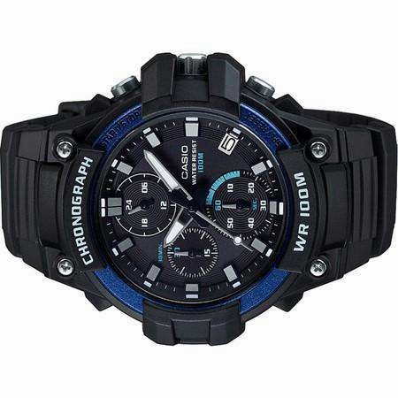 Casio MCW-110H-2AVDF Analog Chronograph Black Resin Strap Watch for Men