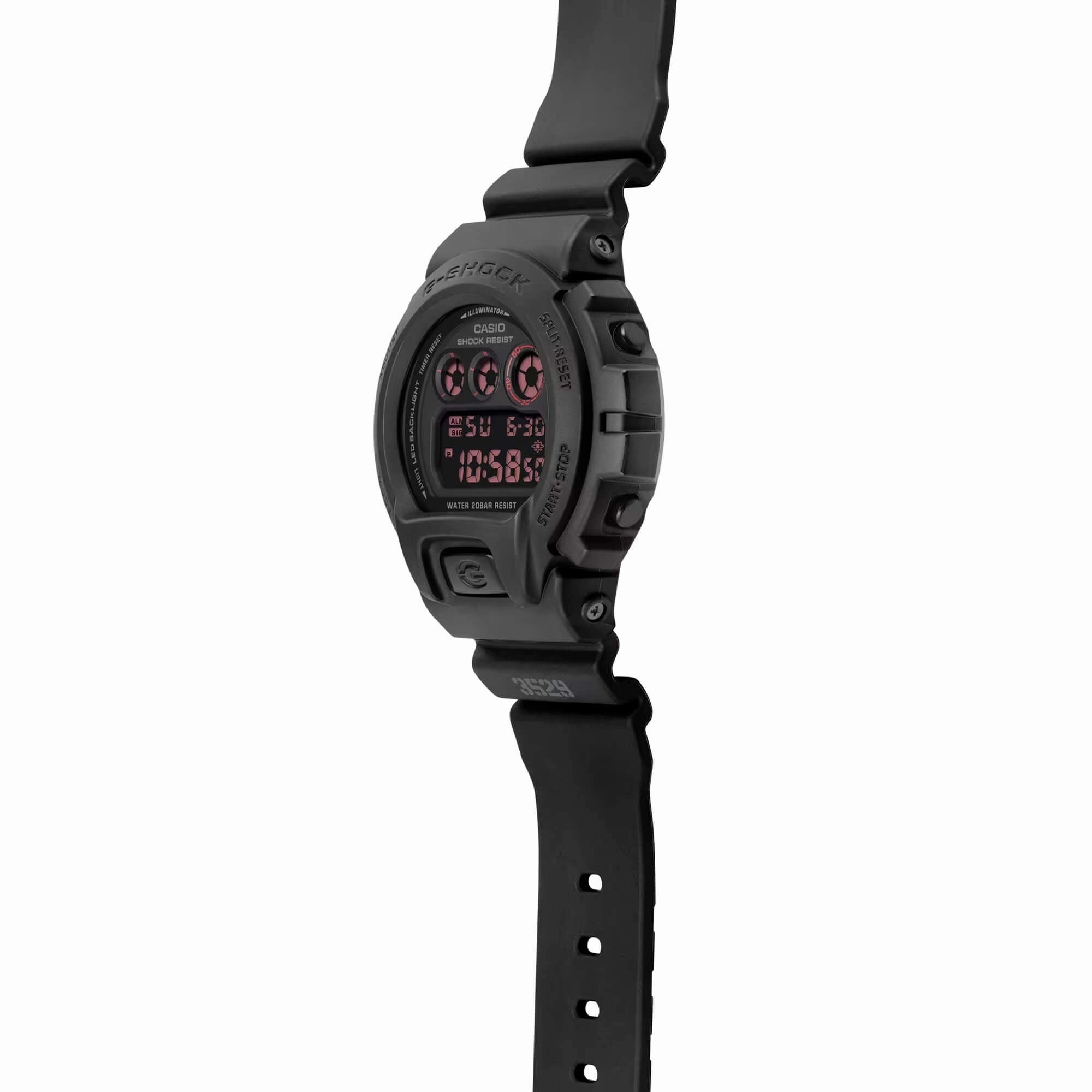 Casio Men's Alarm Watch - G-Shock Classic Dive Digital Black Dial | DW6900MS-1