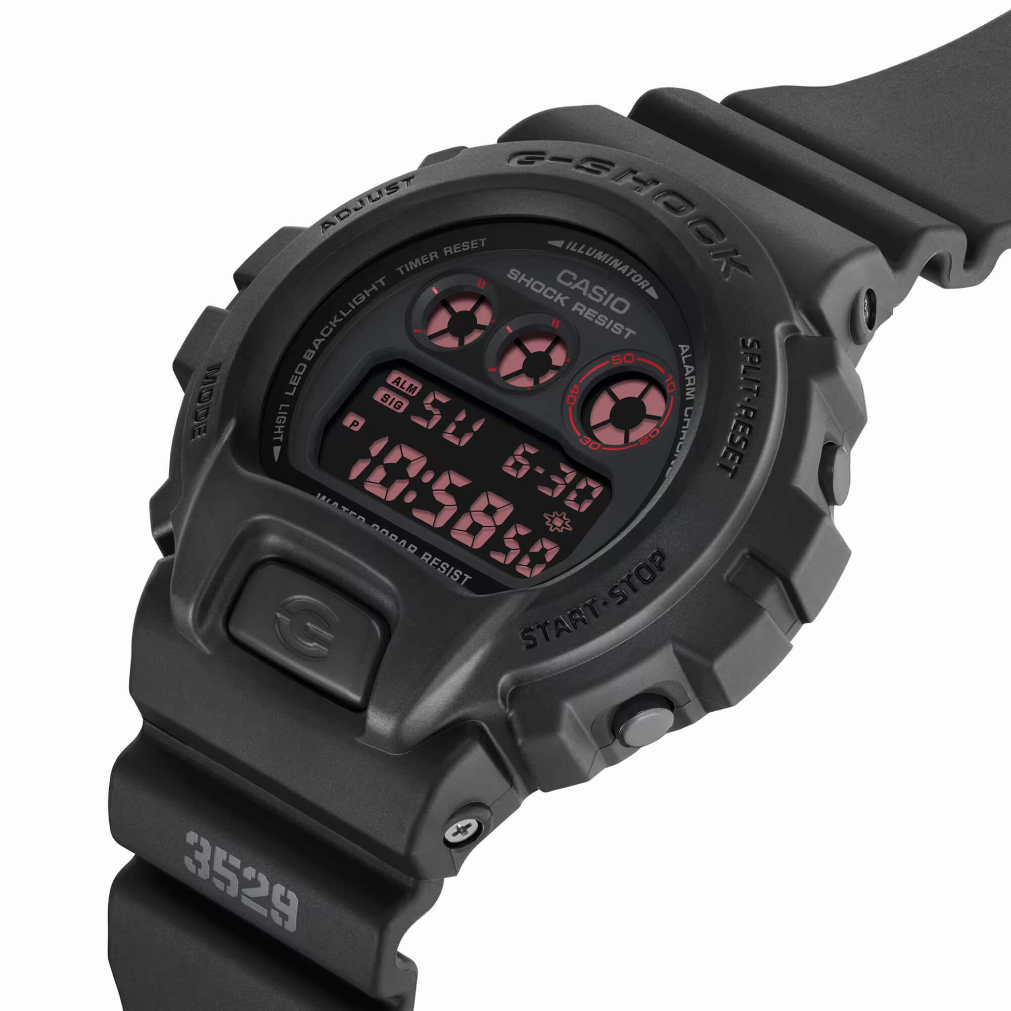 Casio Men's Alarm Watch - G-Shock Classic Dive Digital Black Dial | DW6900MS-1