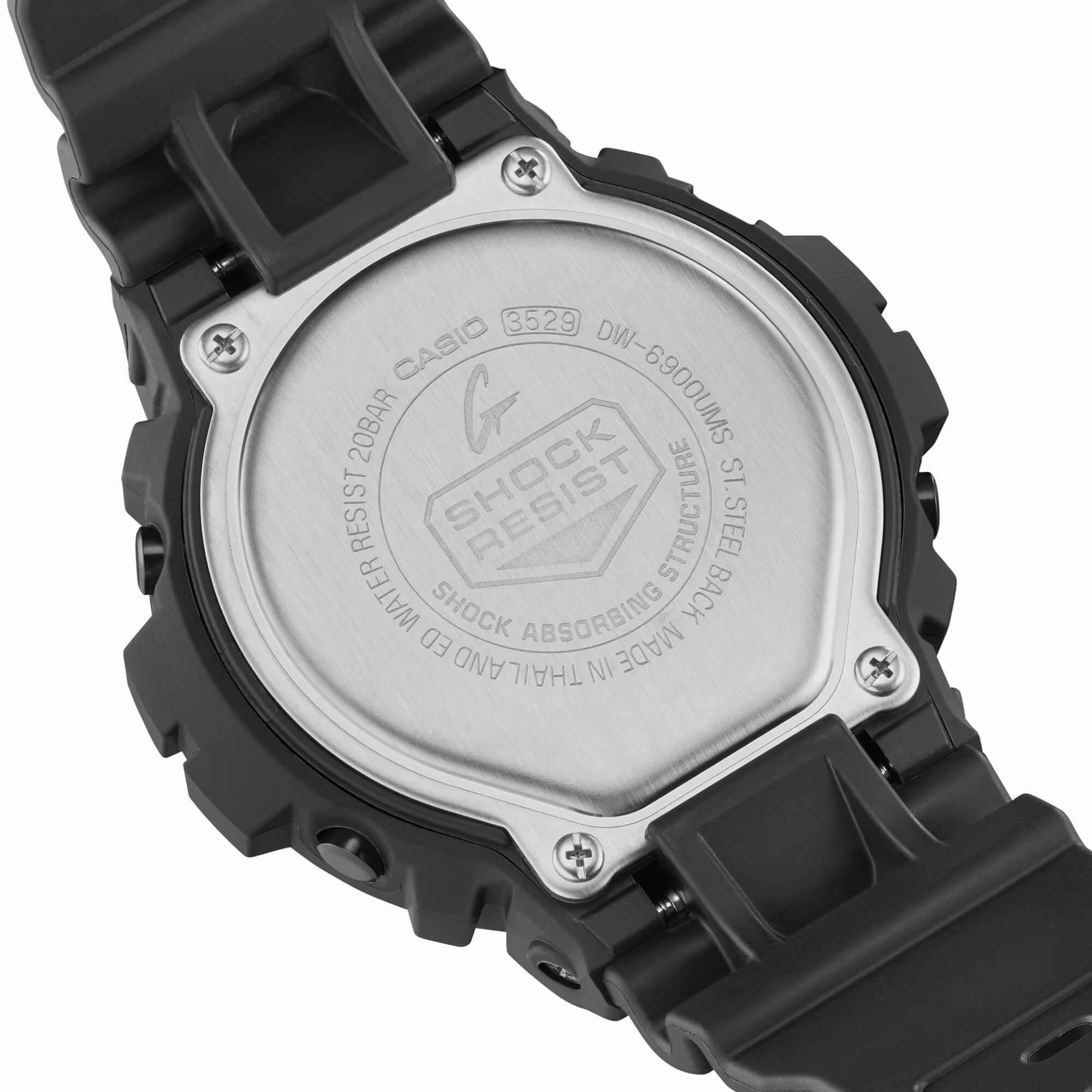 Casio Men's Alarm Watch - G-Shock Classic Dive Digital Black Dial | DW6900MS-1