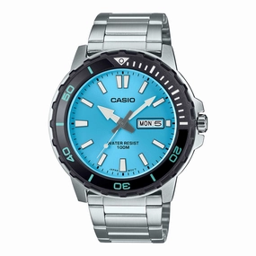 Casio Men's Analog Sporty Stainless Steel Band Watch MTD125D-2A3 MTD-125D-2A3