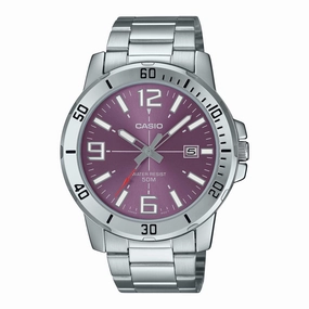 Casio Men's Analog Sporty Stainless Steel Band Watch MTPVD01D-6B MTP-VD01D-6B