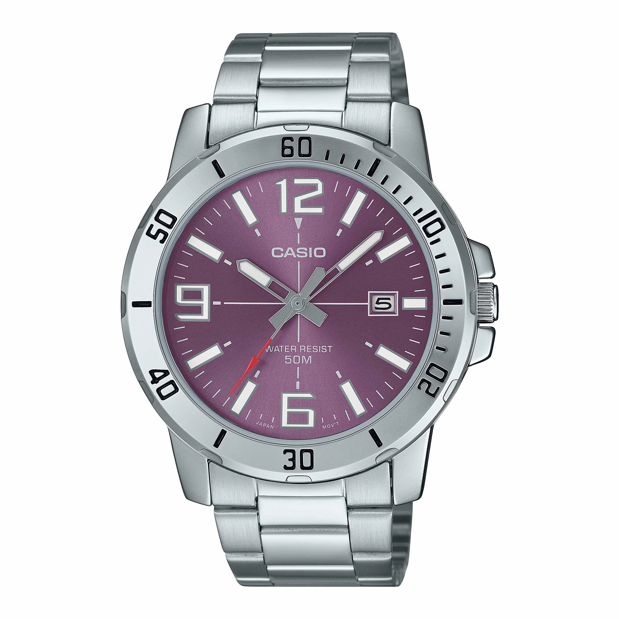 Casio Men's Analog Sporty Stainless Steel Band Watch MTPVD01D-6B MTP-VD01D-6B