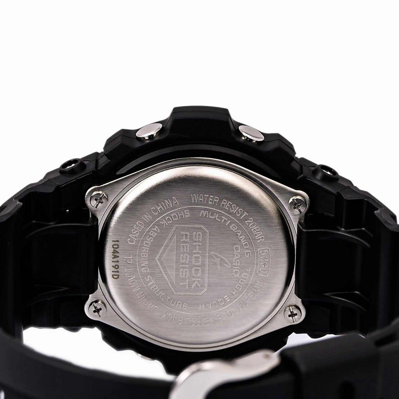 Casio Men's Atomic Watch - G-Shock Ana-Digital Black Dial Resin Strap | AWGM100-1A
