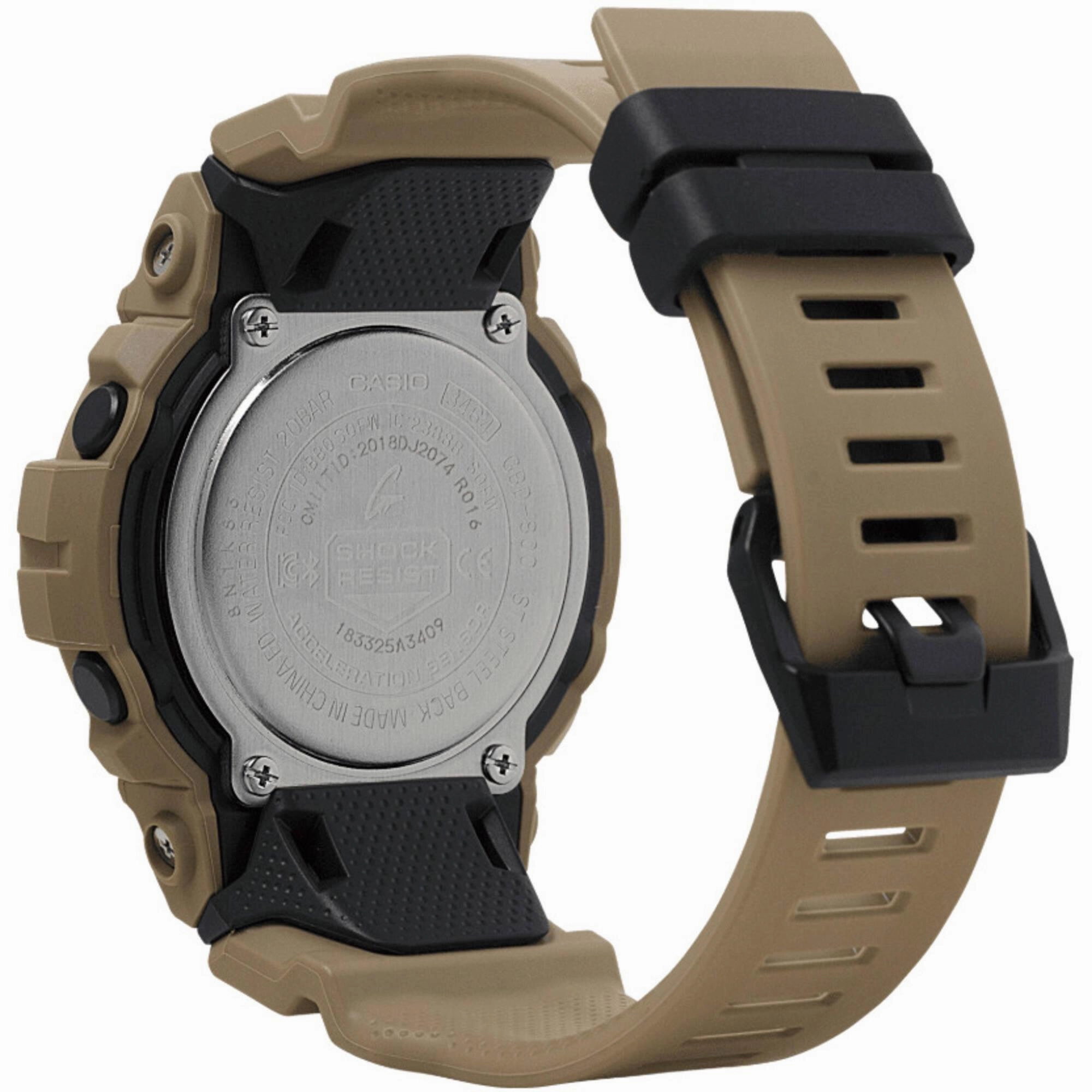 Casio Men's Digital Watch - G-Shock G-Squad 800 Series Brown Resin Strap | GBD800UC-5