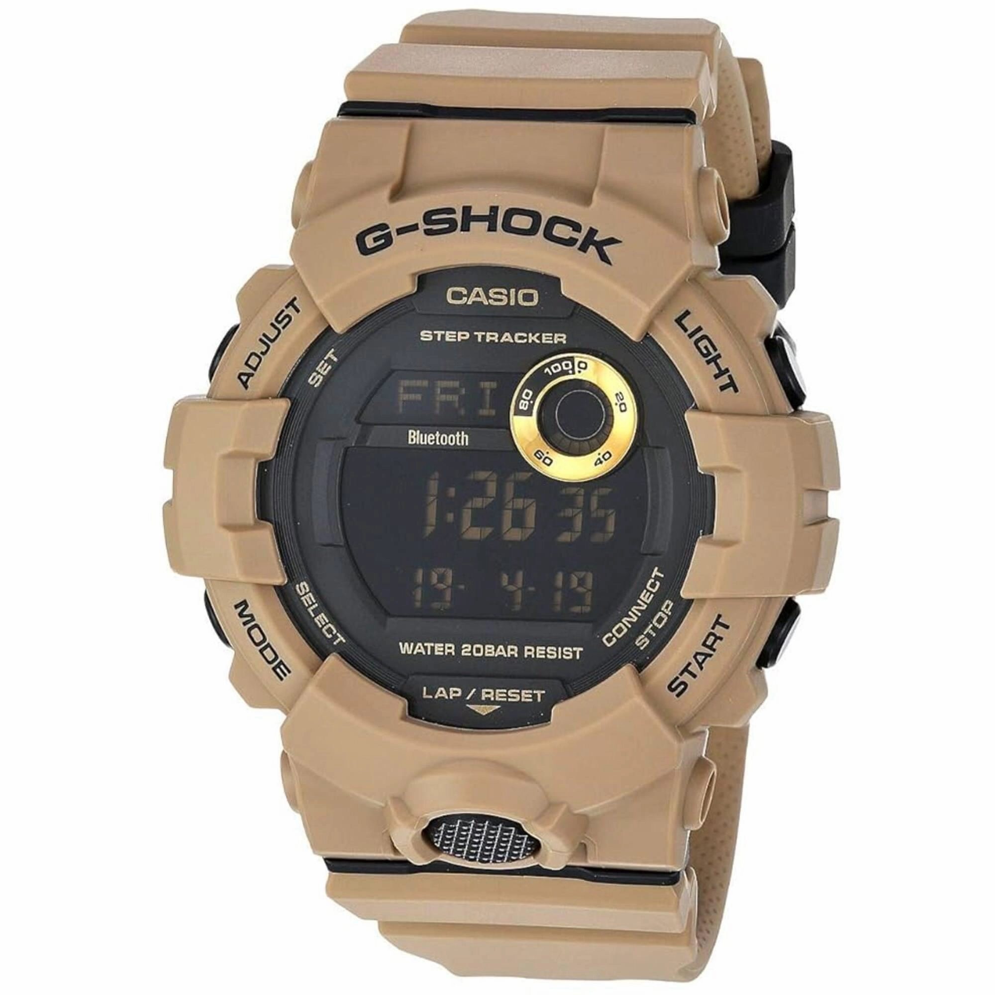 Casio Men's Digital Watch - G-Shock G-Squad 800 Series Brown Resin Strap | GBD800UC-5