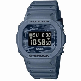 Casio Men's Digital Watch - G-Shock Quartz Black and Camo Dial Strap | DW5600CA-2
