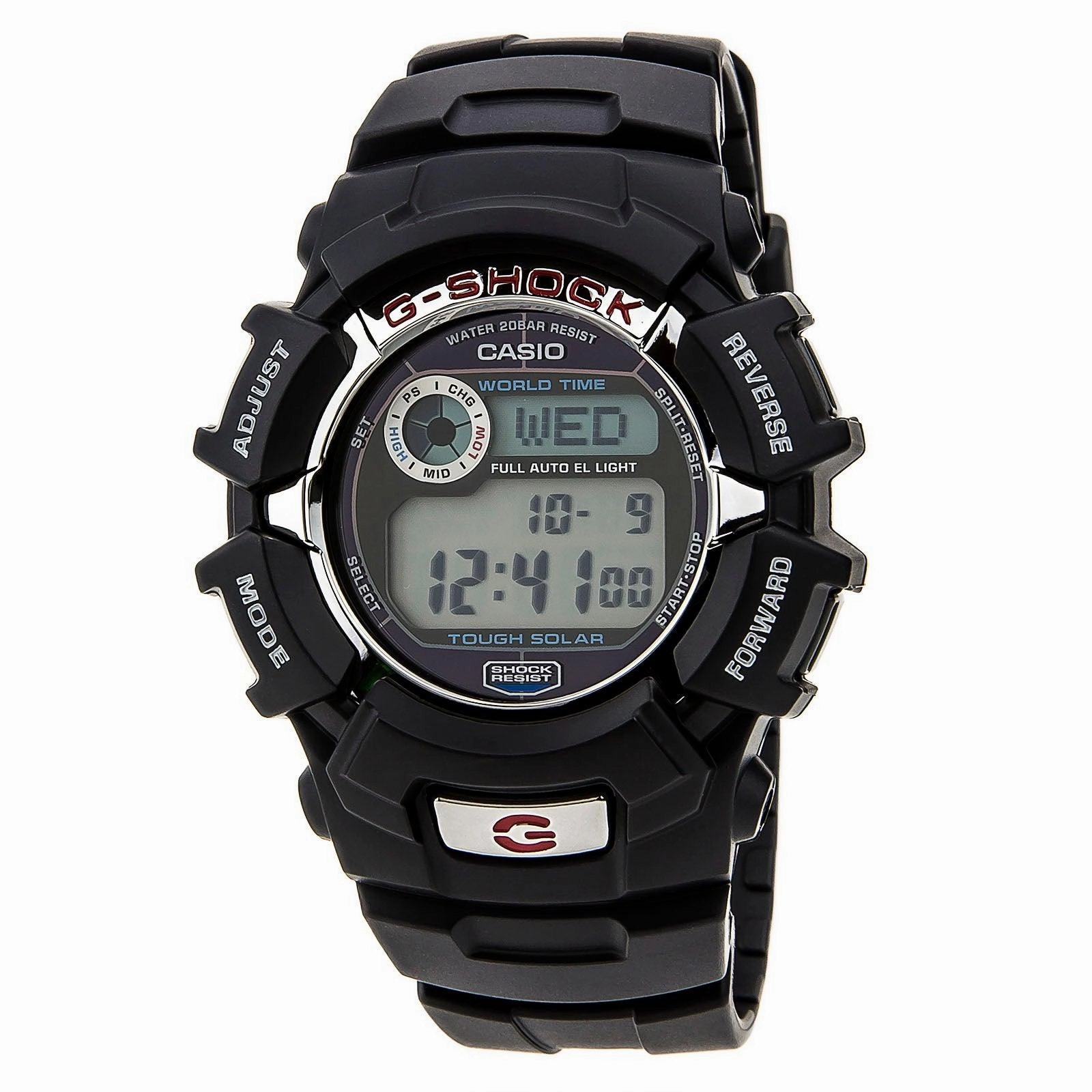 Casio Men's G-Shock Alarm World Time Solar Power Watch | G2310R-1