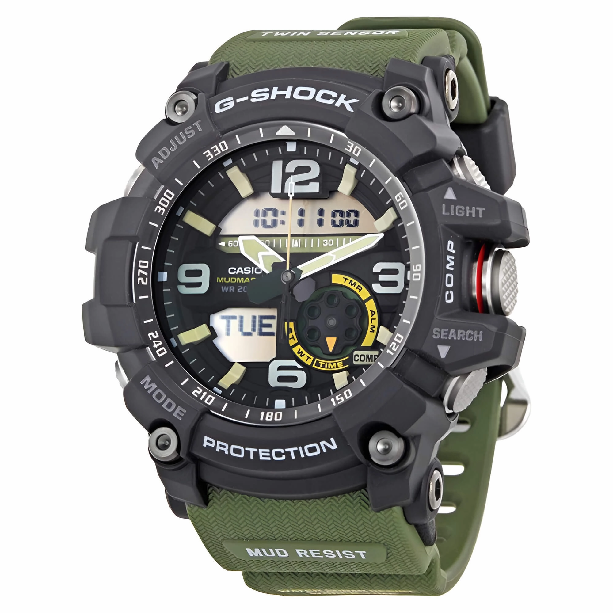Casio Men's G-Shock Mudmaster Green Resin Strap World Time | GG1000-1A3