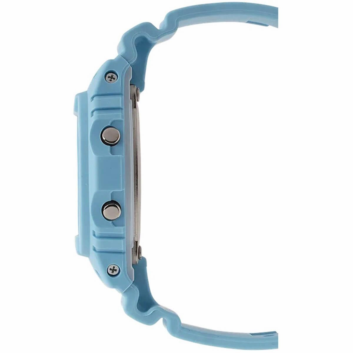 Casio Men's Quartz Watch - G-Shock Blue Resin Strap Digital Grey Dial | DW5600SC-2