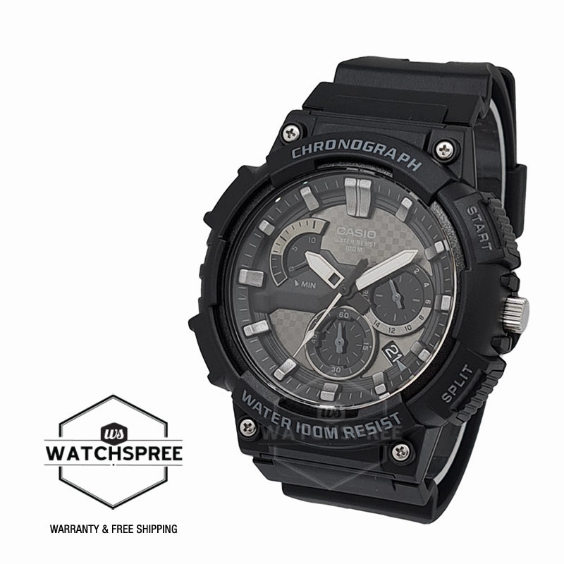 Casio Men's Standard Analog Retrograde Chronograph Black Resin Band Watch MCW200H-1A2 MCW-200H-1A2