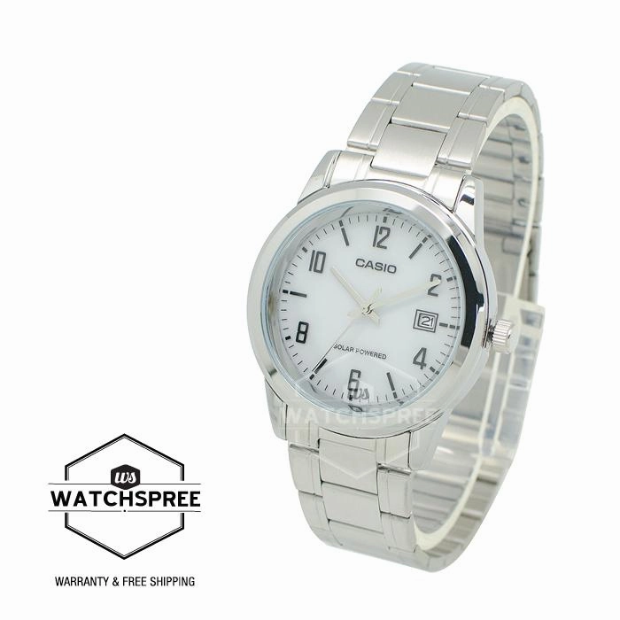 Casio Men's Standard Analog Solar-Powered Stainless Steel Band Watch MTPVS01D-7B