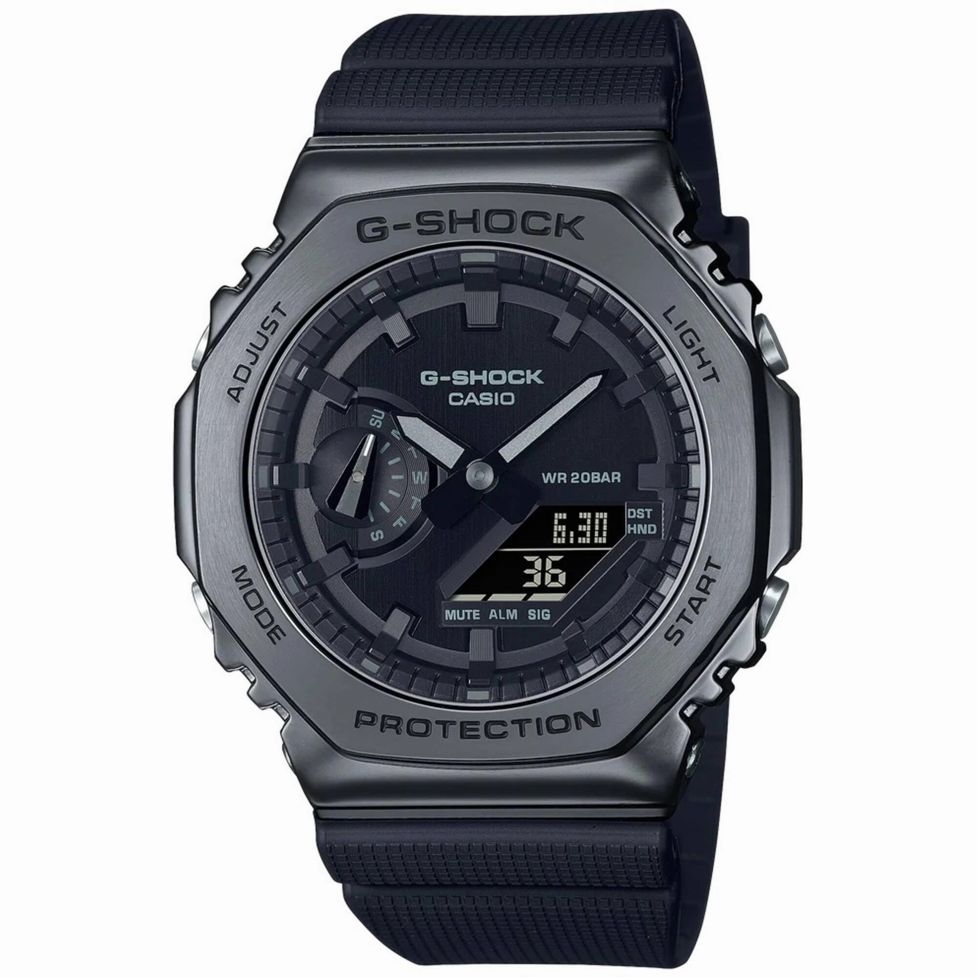 Casio Men's Watch - G-Shock Black Analog-Digital Dial Strap World Time | GM2100BB-1A