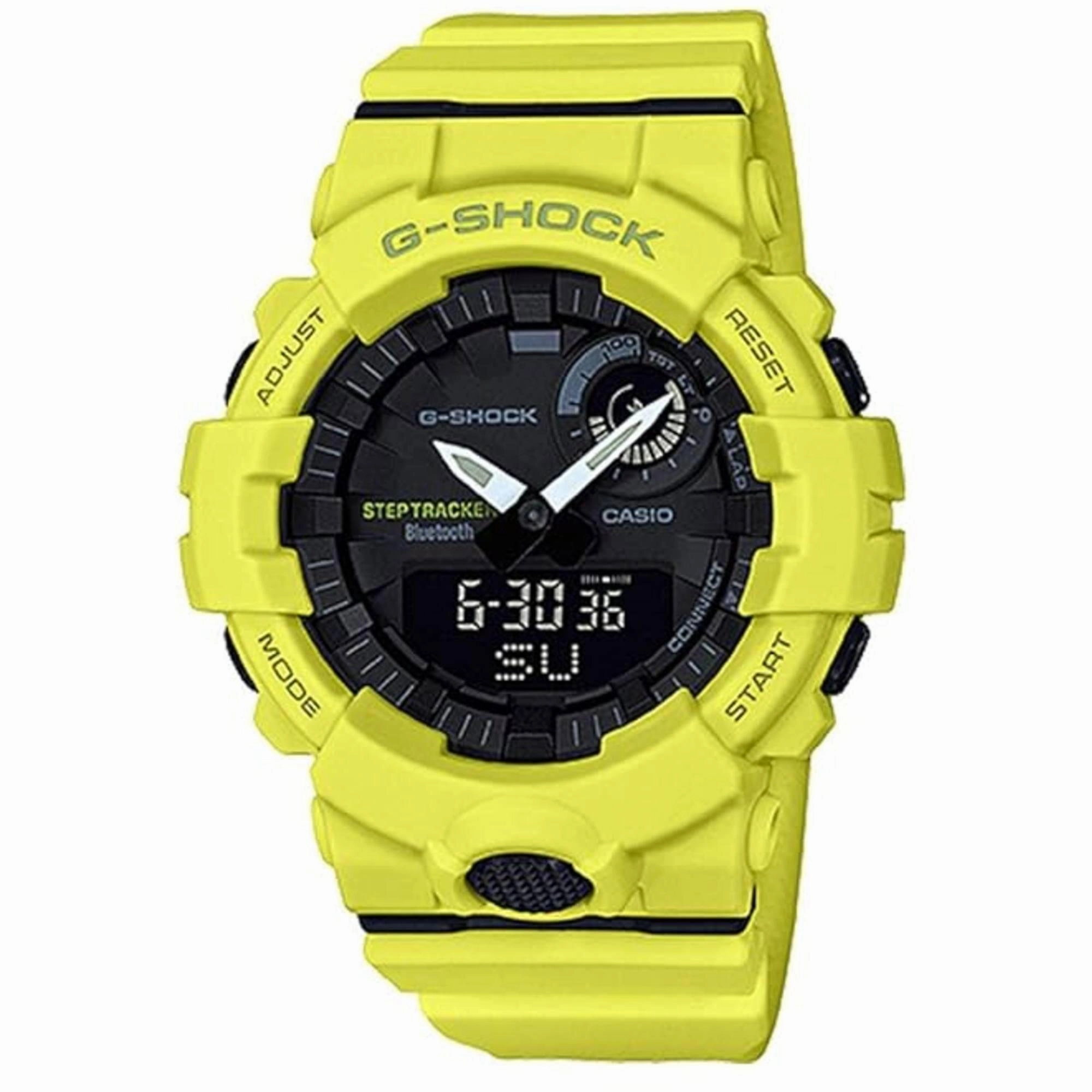 Casio Men's Watch - G-Shock Black Analog-Digital Dial Yellow Strap | GBA-800-9ACR