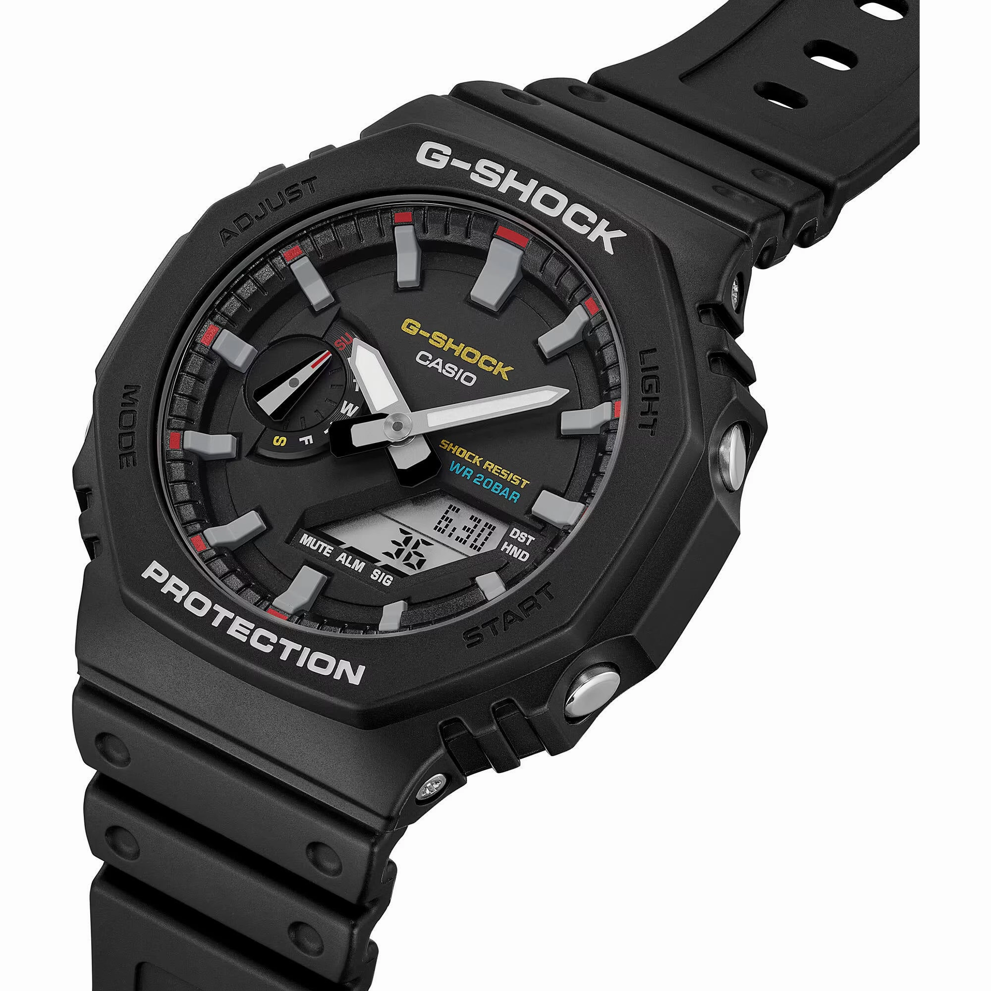 Casio Men's Watch - G-Shock Chrono Black and Grey Dial Analog-Digital | GA2100RL-1A