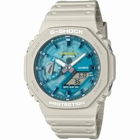 Casio Men's Watch G-Shock Desert Sand Beige Strap Analog-Digital GA-2100AS-5ACR
