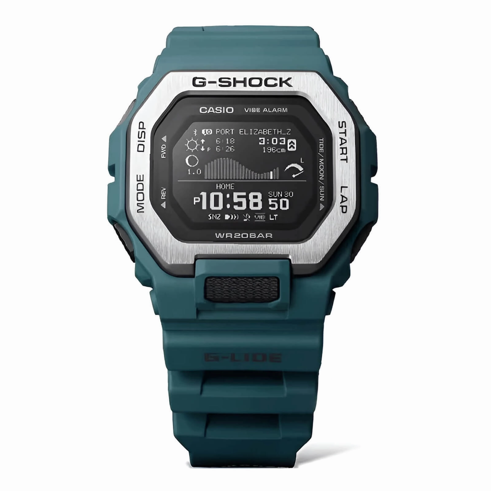 Casio Men's Watch G-Shock G-Lide World Time Blue Resin Strap Digital GBX100-2