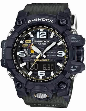 Casio Mens Solar Atomic G-Shock Mudmaster - Dark Green Strap - Triple Sensor