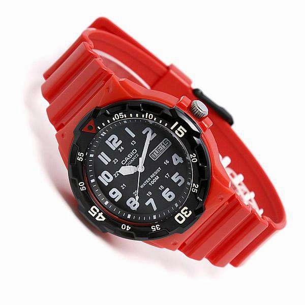 Casio MRW-200HC-4B Red Resin Strap Watch for Men
