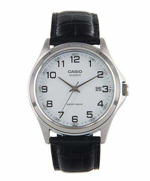 Casio MTP-1183E-7BDF Black Leather Strap Watch for Men