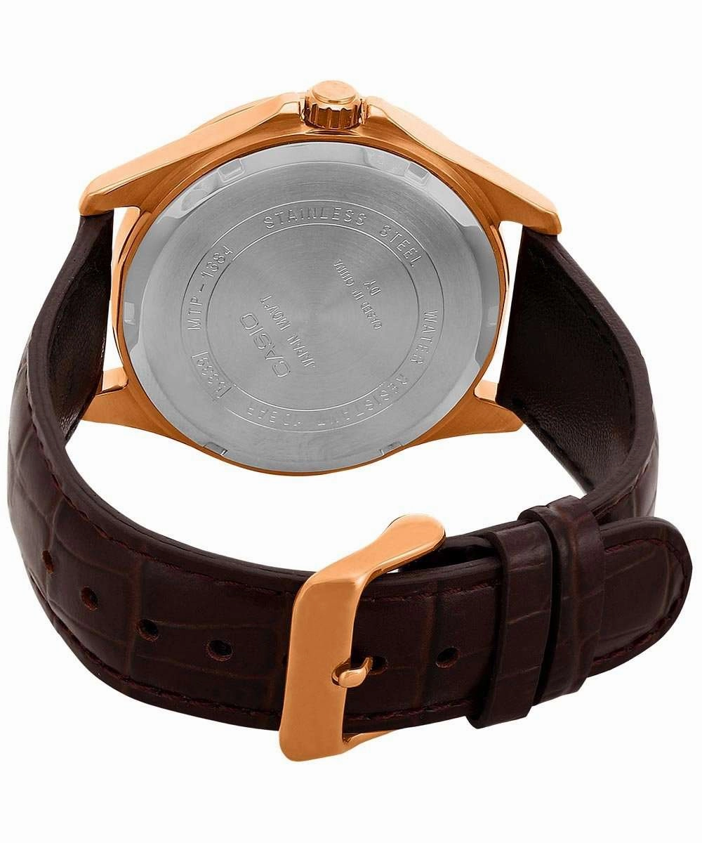Casio MTP-1384L-2AVDF Brown Leather Strap Watch for Men