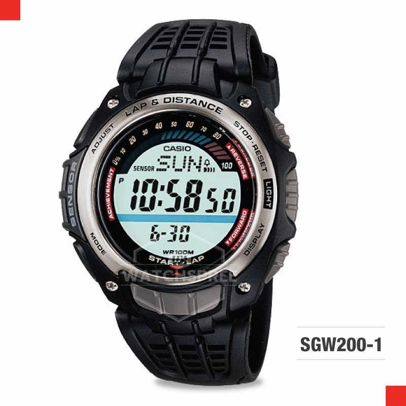 Casio Outgear Sports Gear Series Black Resin Band Watch SGW200-1V SGW-200-1V