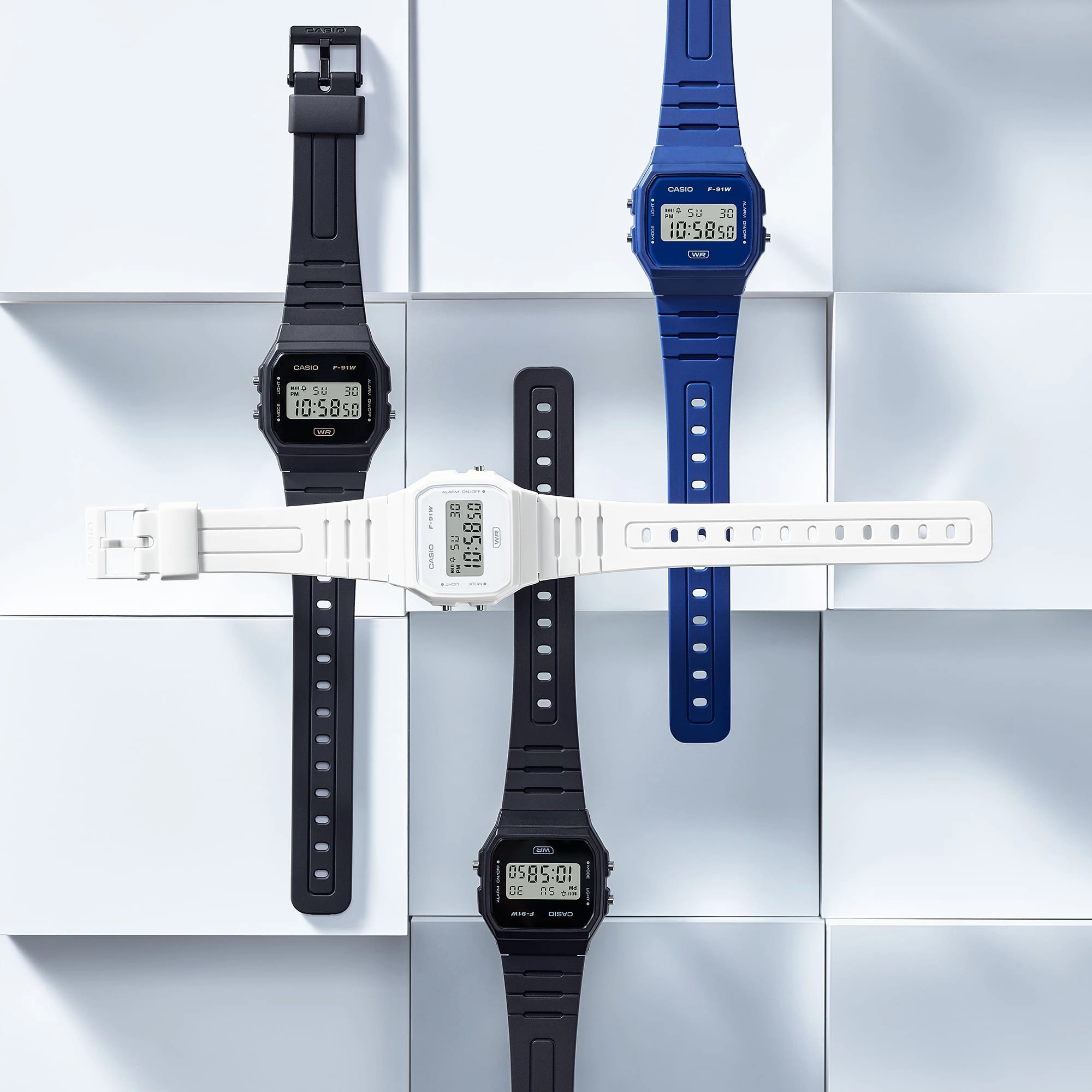 Casio Pop Black Resin Band Watch F91WB-8A