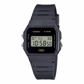 Casio Pop Black Resin Band Watch F91WB-8A
