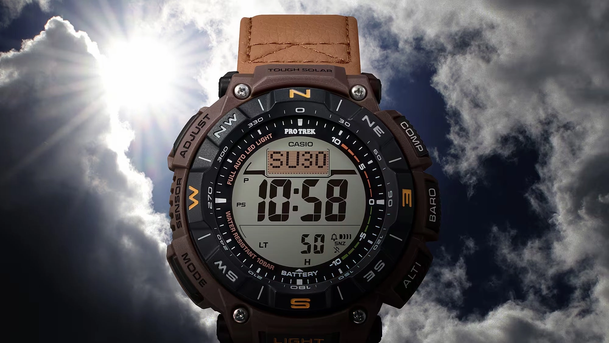 Casio Protrek CLIMBING COYOTE BROWN Triple Sensor Solar Mens Watch PRG340L-5