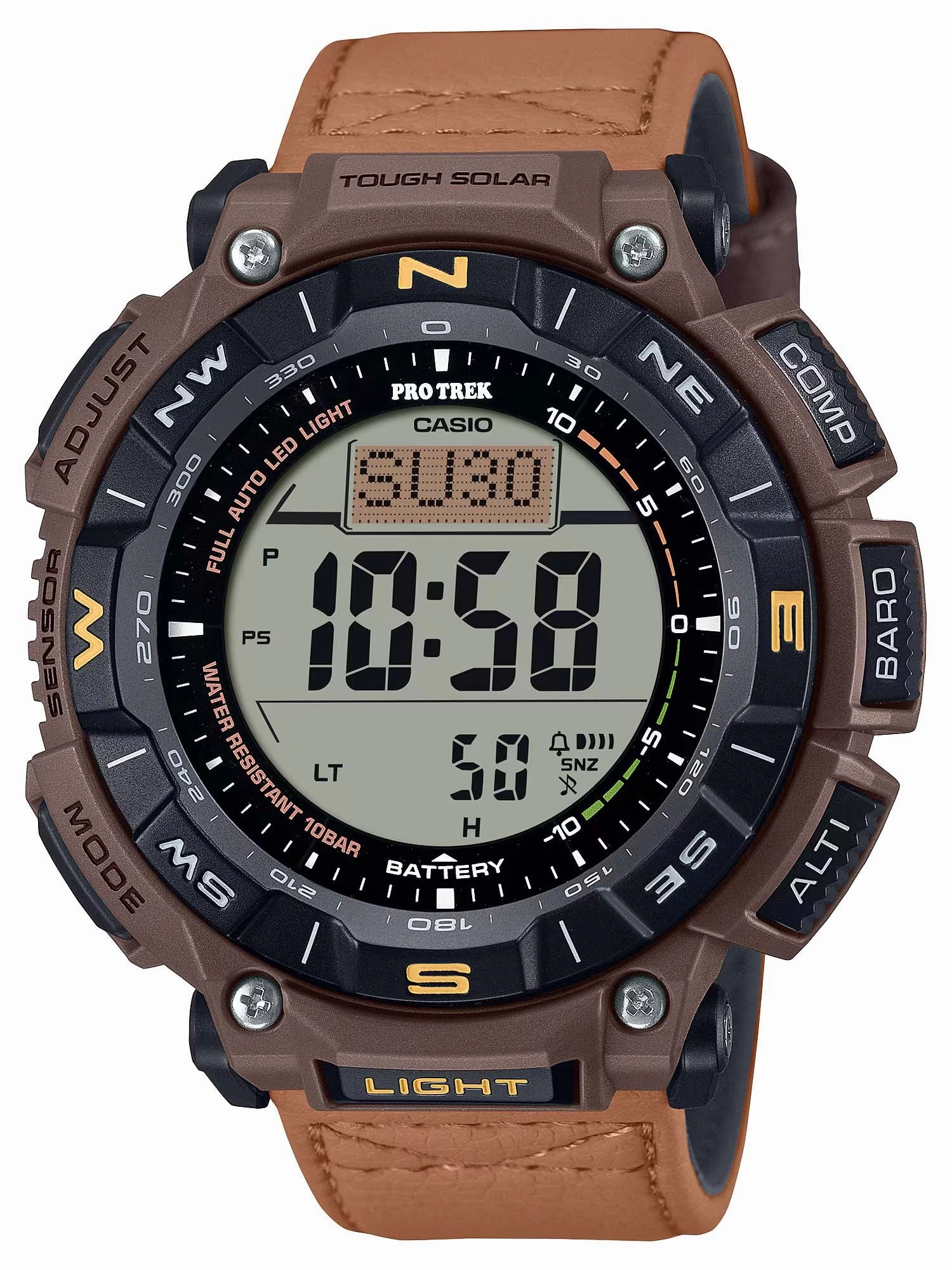 Casio Protrek CLIMBING COYOTE BROWN Triple Sensor Solar Mens Watch PRG340L-5