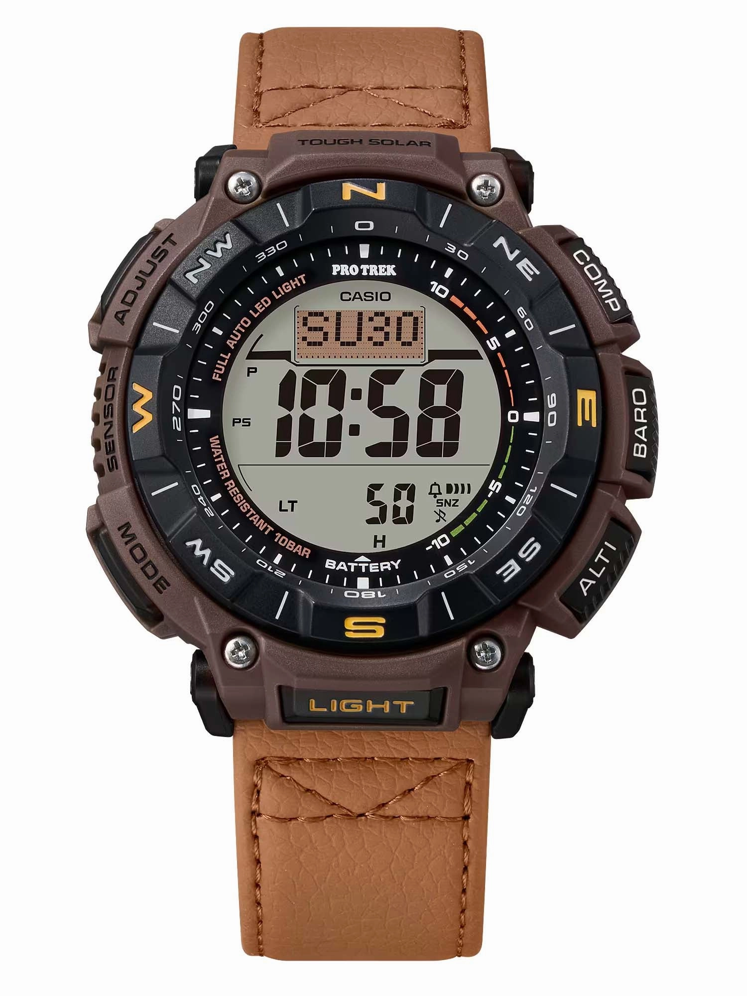 Casio Protrek CLIMBING COYOTE BROWN Triple Sensor Solar Mens Watch PRG340L-5