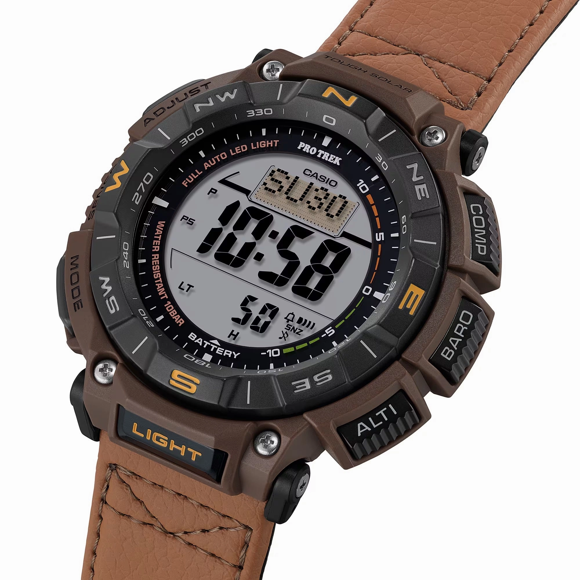 Casio Protrek CLIMBING COYOTE BROWN Triple Sensor Solar Mens Watch PRG340L-5