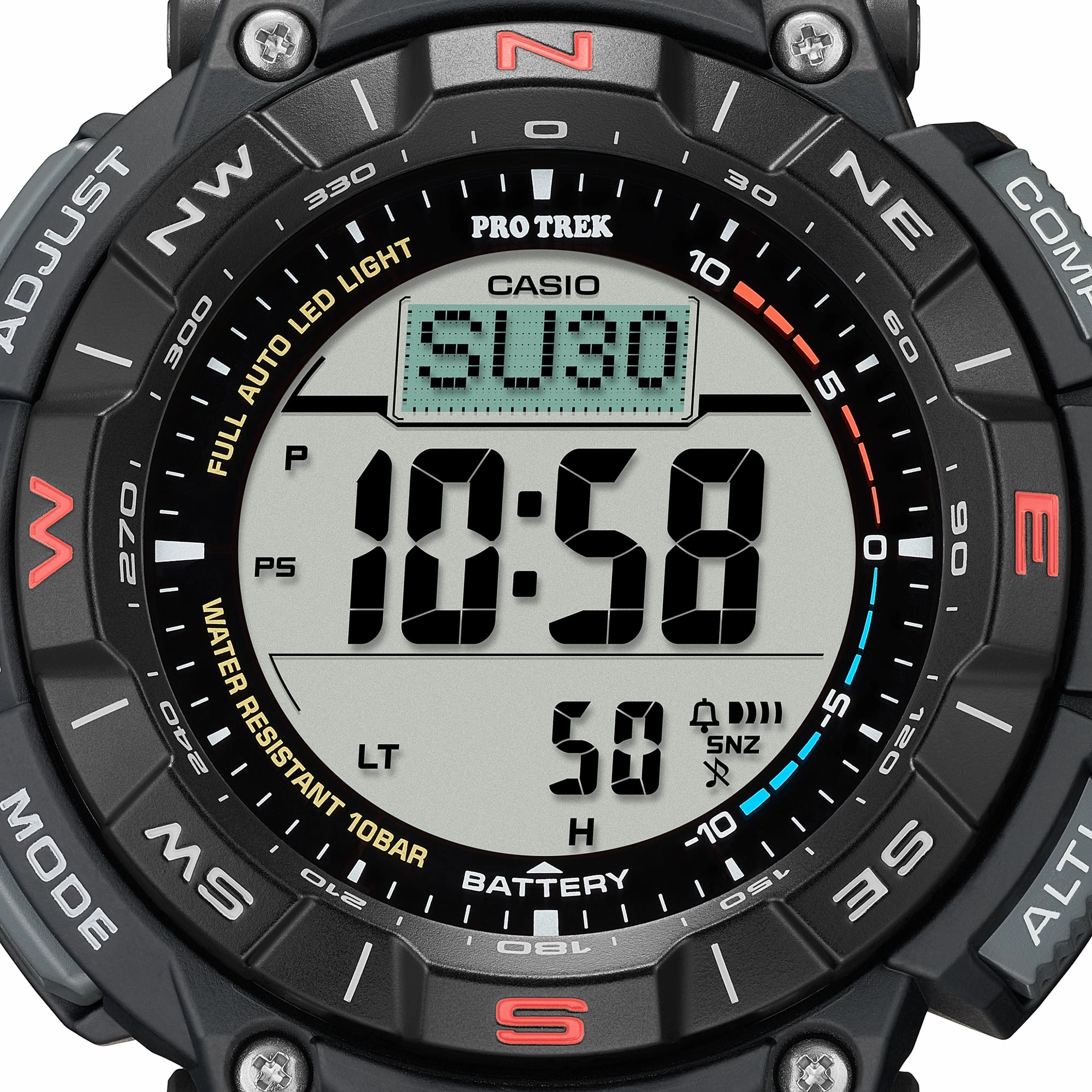 Casio Protrek Digital Solar Black Resin Band Watch PRG340-1D