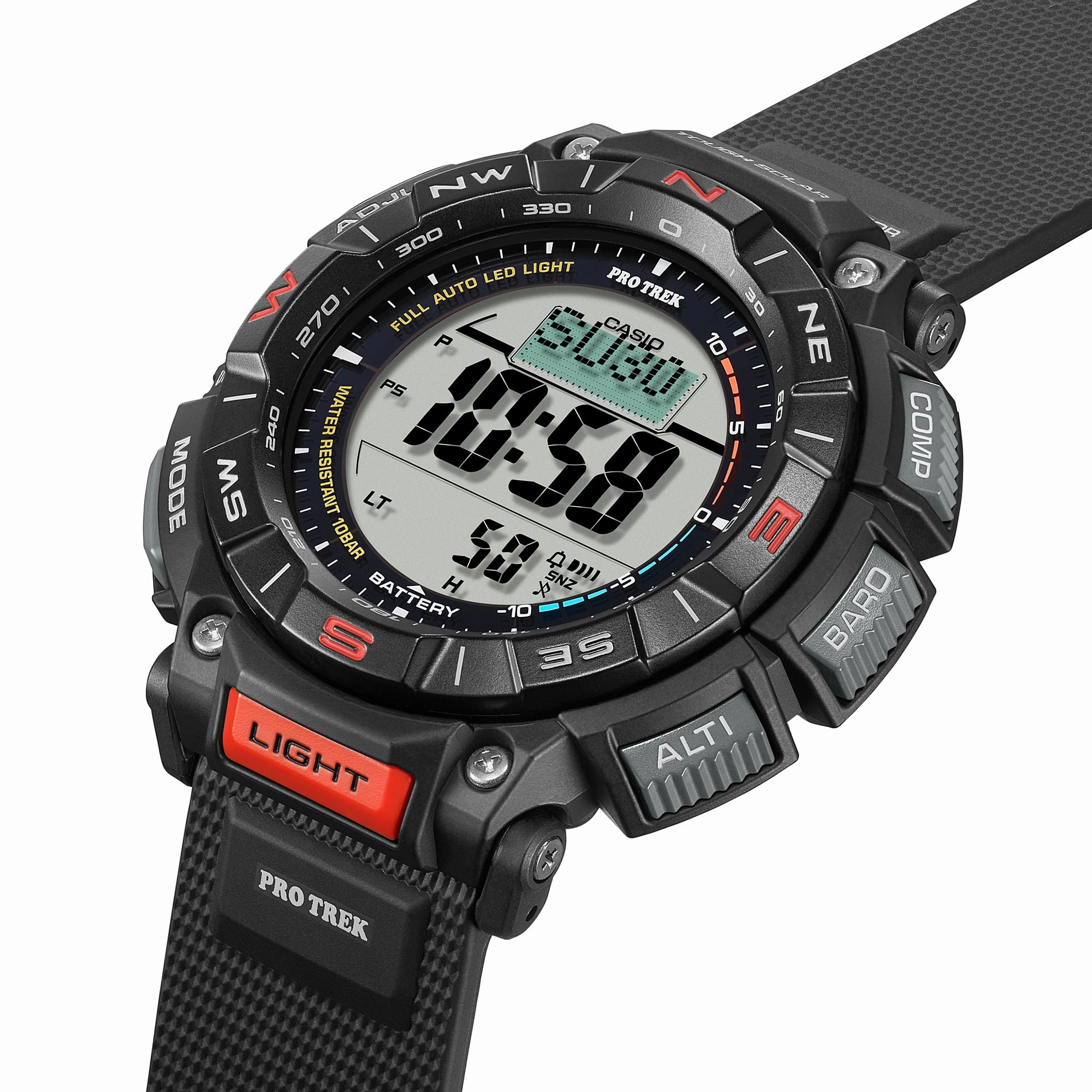Casio Protrek Digital Solar Black Resin Band Watch PRG340-1D