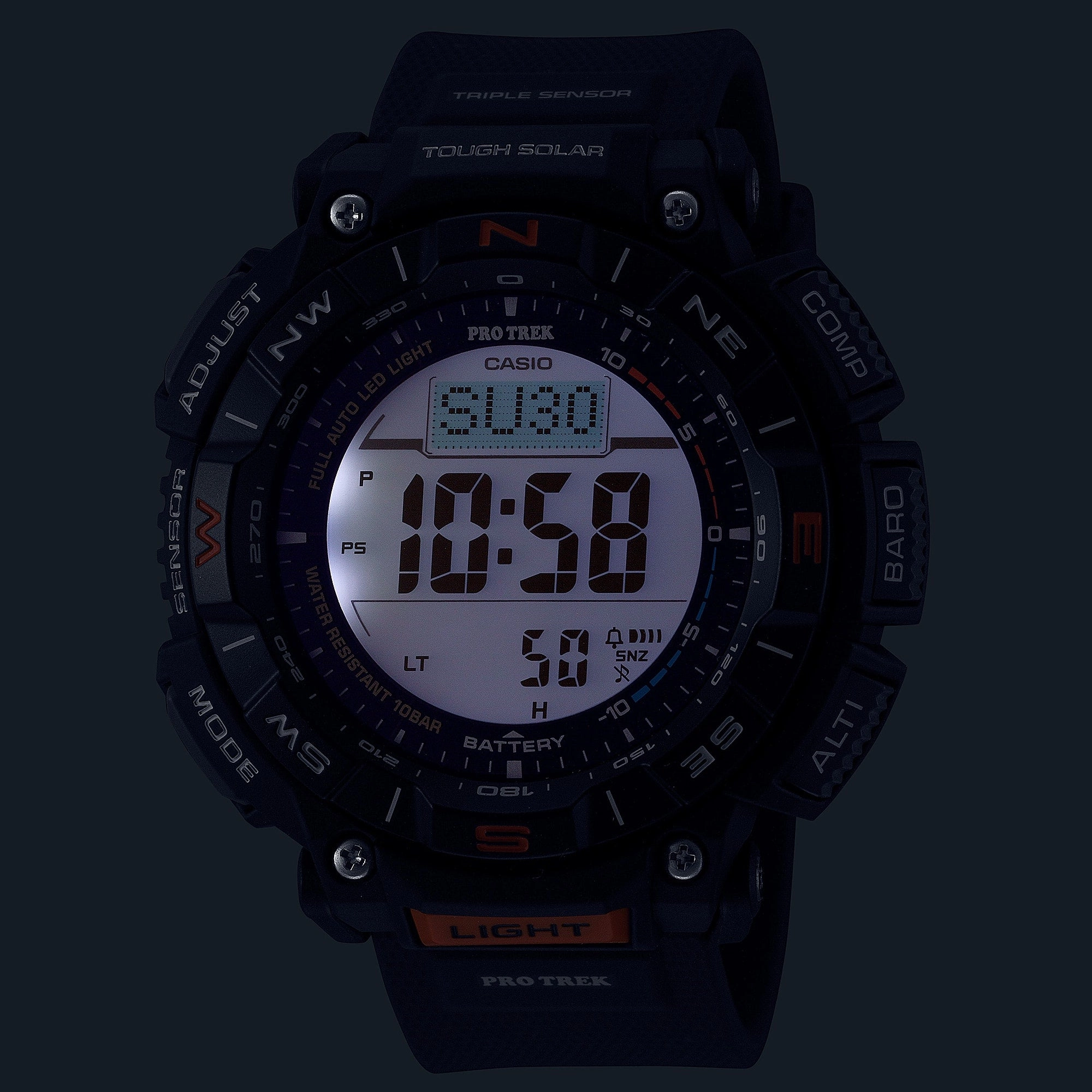 Casio Protrek Digital Solar Black Resin Band Watch PRG340-1D