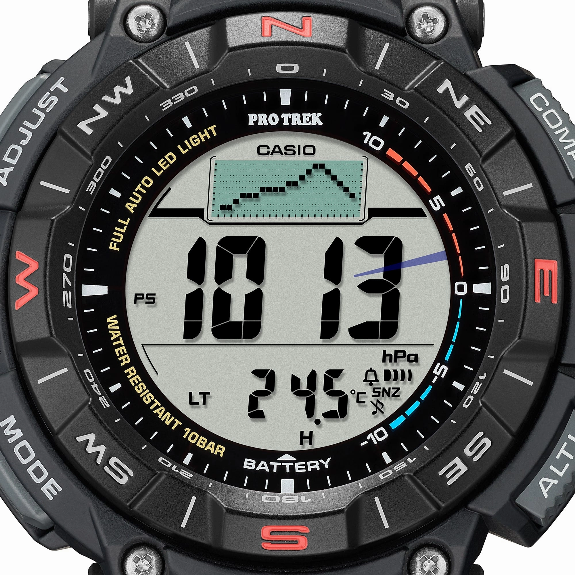 Casio Protrek Digital Solar Black Resin Band Watch PRG340-1D