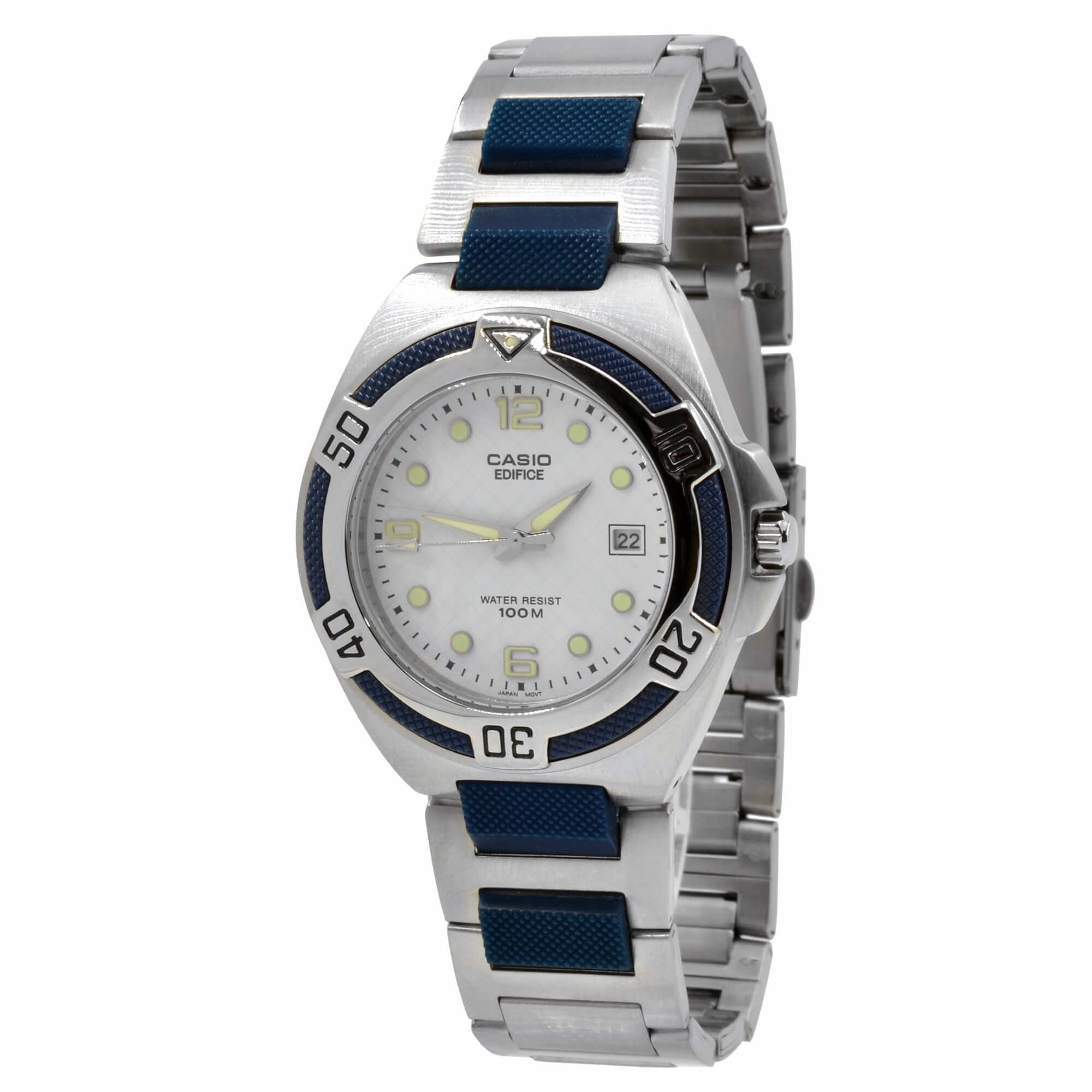 Casio Stainless steel Case Silver,blue Band Watch | EF-101D-7AVEF