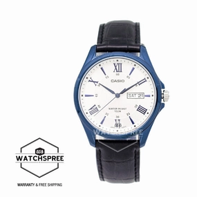 Casio Standard Analog Black Leather Strap Watch MTP1384BUL-7A