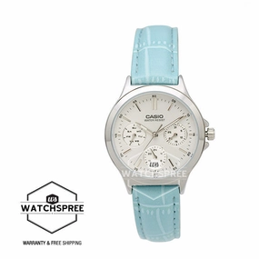 Casio Standard Analog Ladies Blue Leather Strap Band Watch LTPV300L-2A