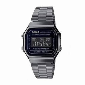 Casio Standard Digital Gray Ion Plated Stainless Steel Band Watch A168WGG-1B