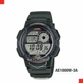Casio Standard Digital Sporty Design Green Resin Band Watch AE1000W-3A