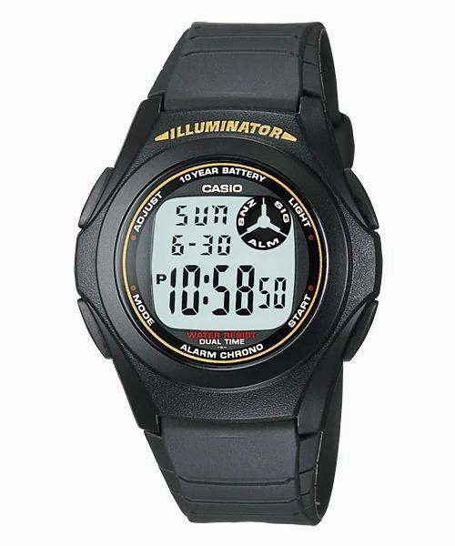 Casio Standard F-200W-9ADF Black Resin Strap Watch for Men