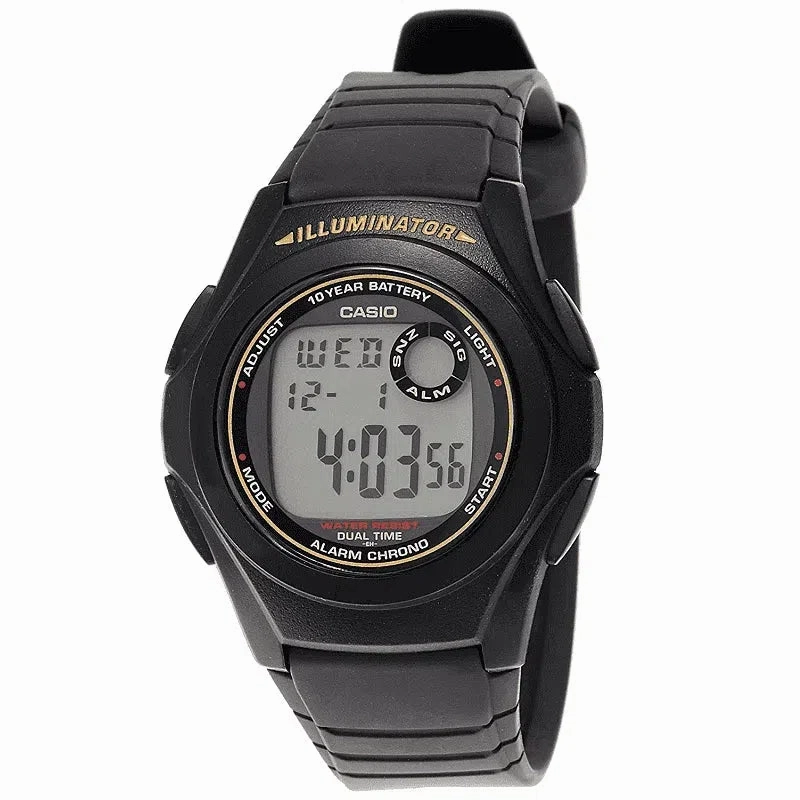Casio Standard F-200W-9ADF Black Resin Strap Watch for Men