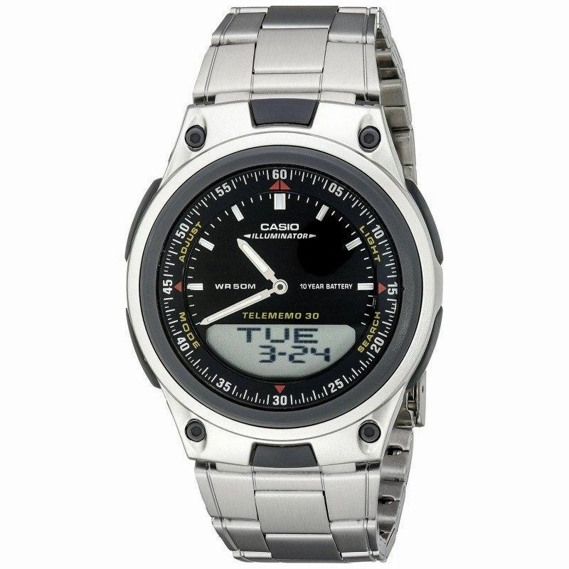 Casio Standard Men's Silver Stainless Steel Strap Watch- AW-80D-1AVDF