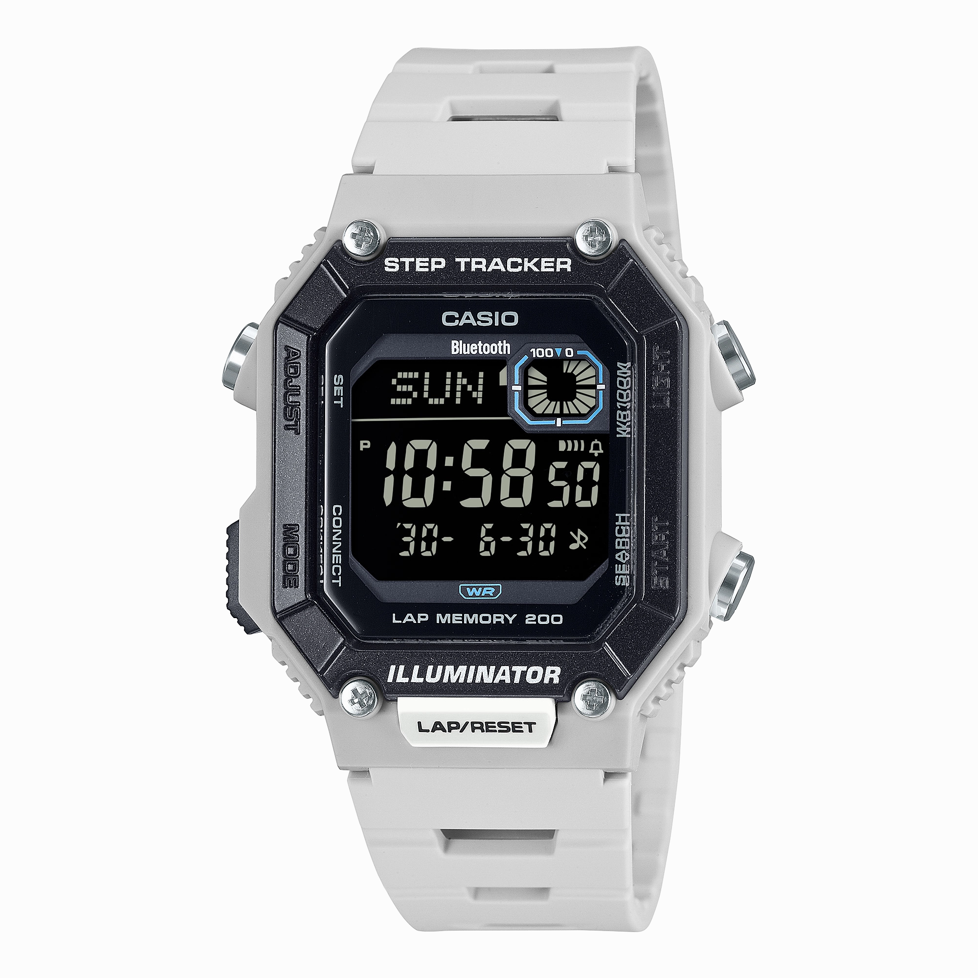 Casio Step Tracker White Resin Band Watch WSB1000-8B