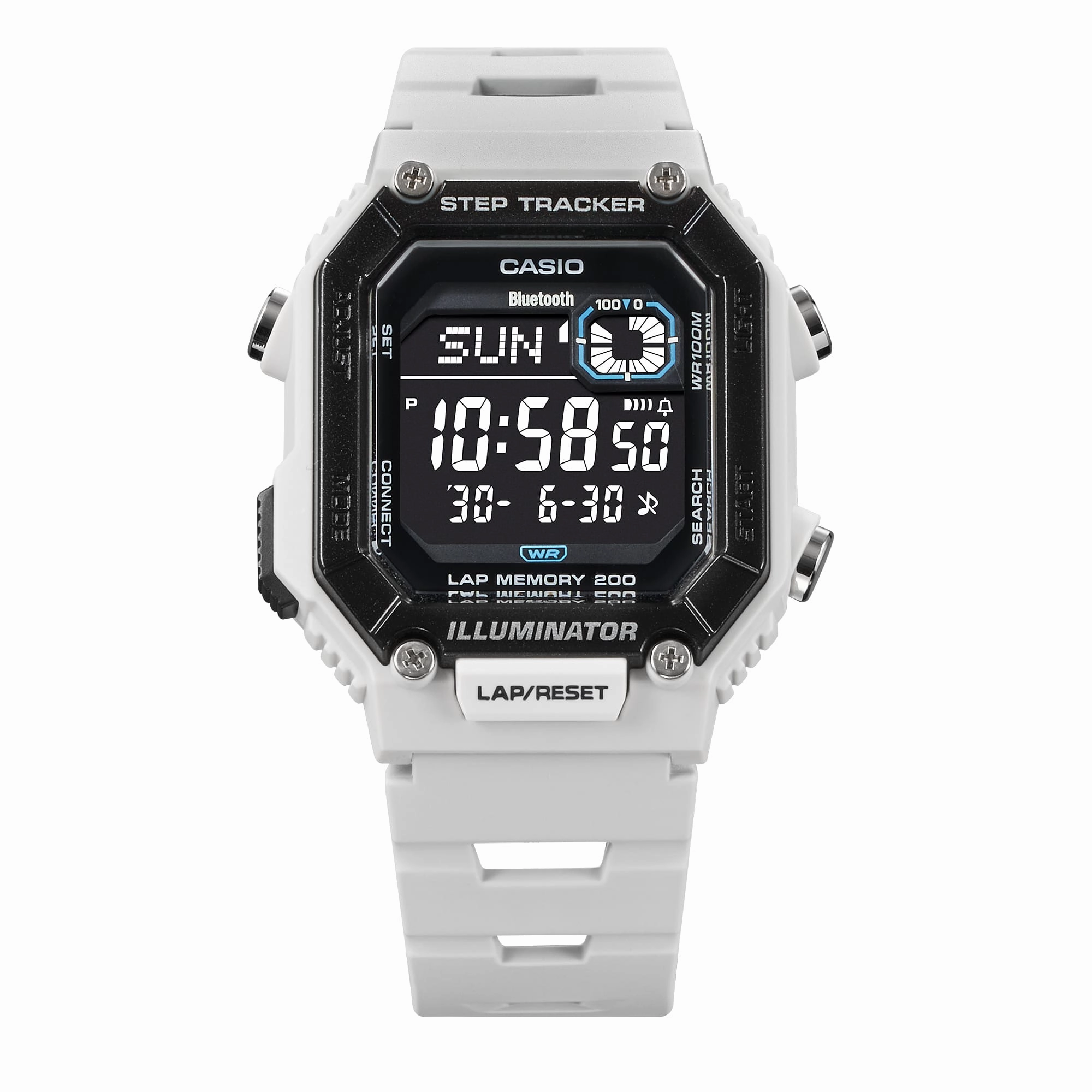 Casio Step Tracker White Resin Band Watch WSB1000-8B